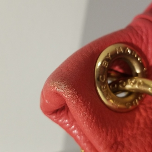 Coral Leather Shoulder Bag - Picture 5 of 9